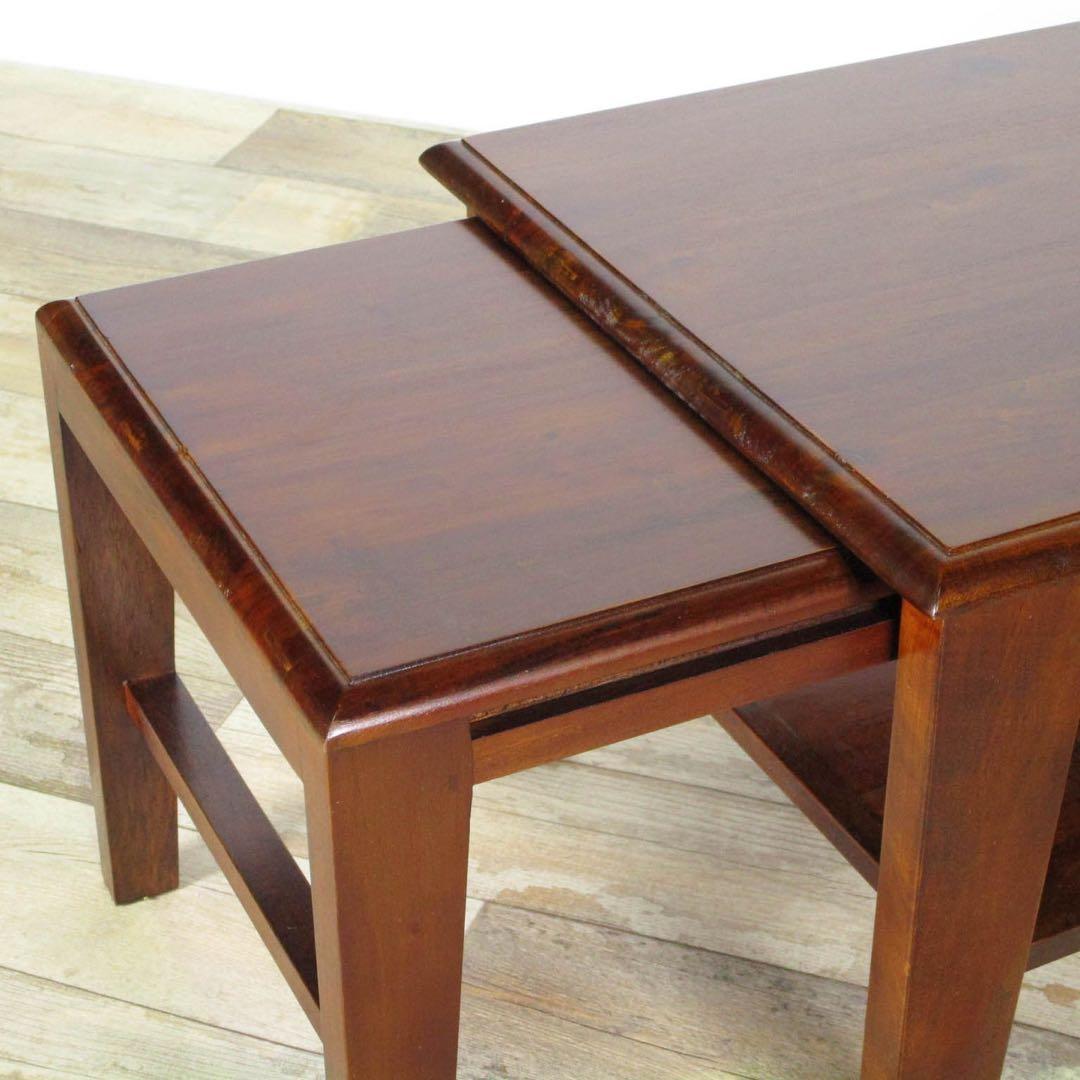 L 新品 アジアン 伸長式 テーブル ローテーブル アンティーク 座卓 木製