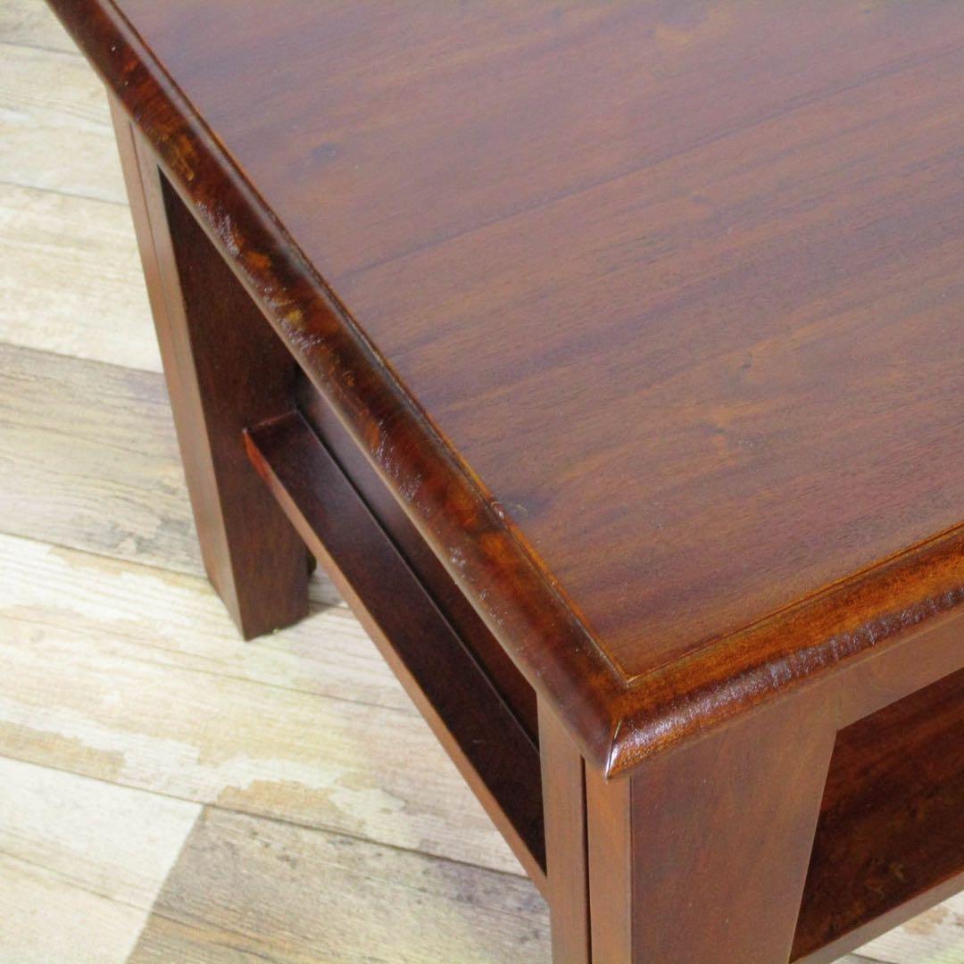 L 新品 アジアン 伸長式 テーブル ローテーブル アンティーク 座卓 木製