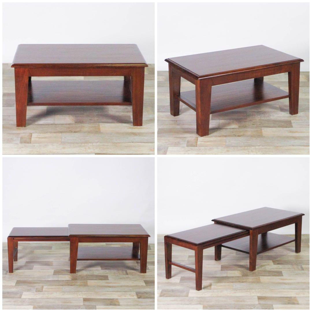 L 新品 アジアン 伸長式 テーブル ローテーブル アンティーク 座卓 木製