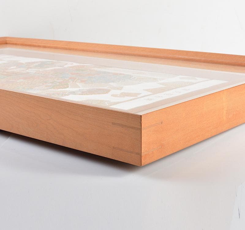 織額　京都西陣　龍村製　源氏絵合錦　織物　額装　C R4635C