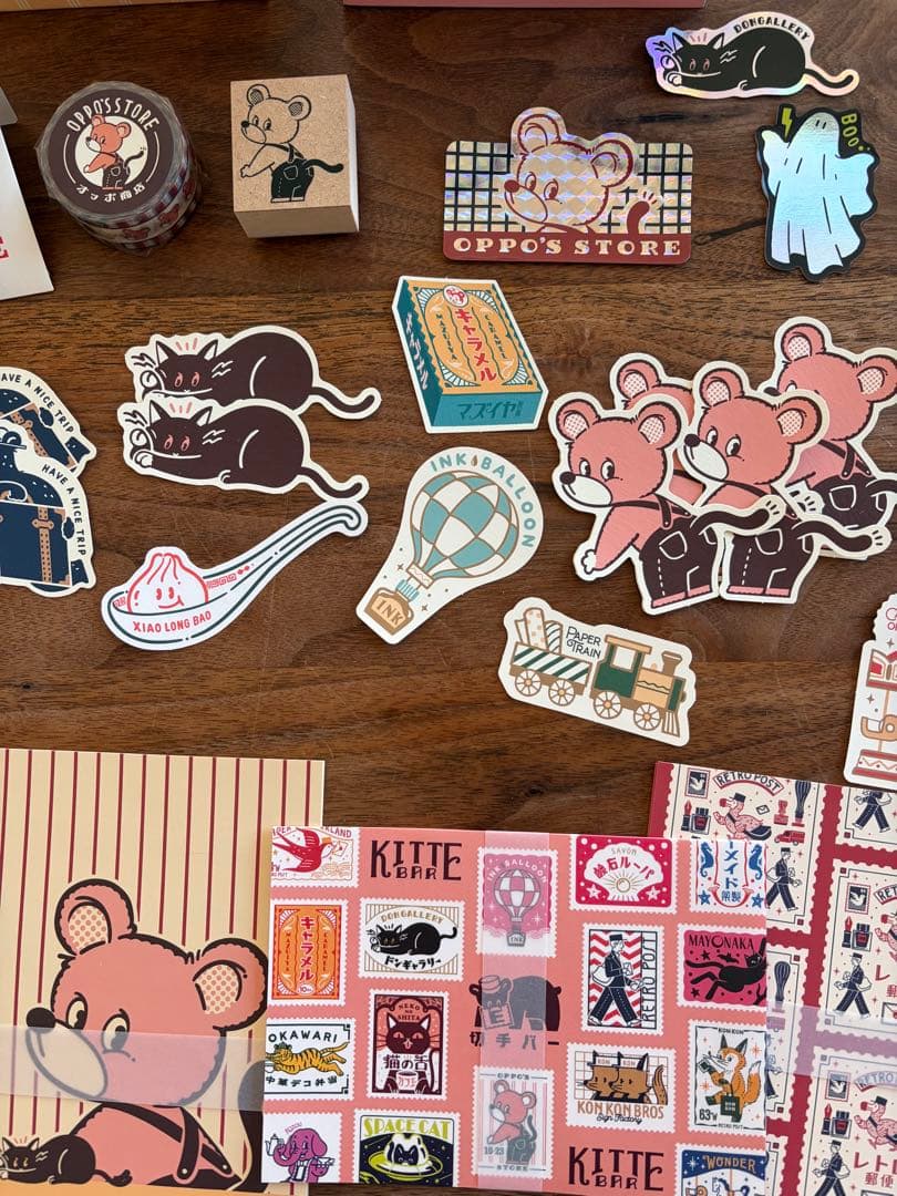 オビワン　レトロ郵便　デザインペーパー ミニカード　オッポ商店　貼り箱入り