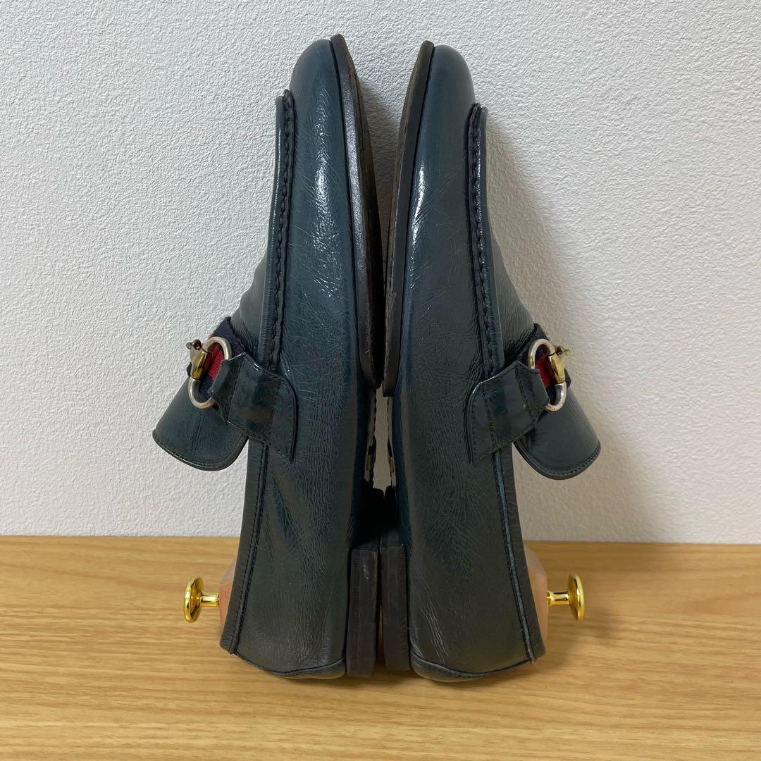 グッチ　ホースビットローファー　グリーン系　レザー　40