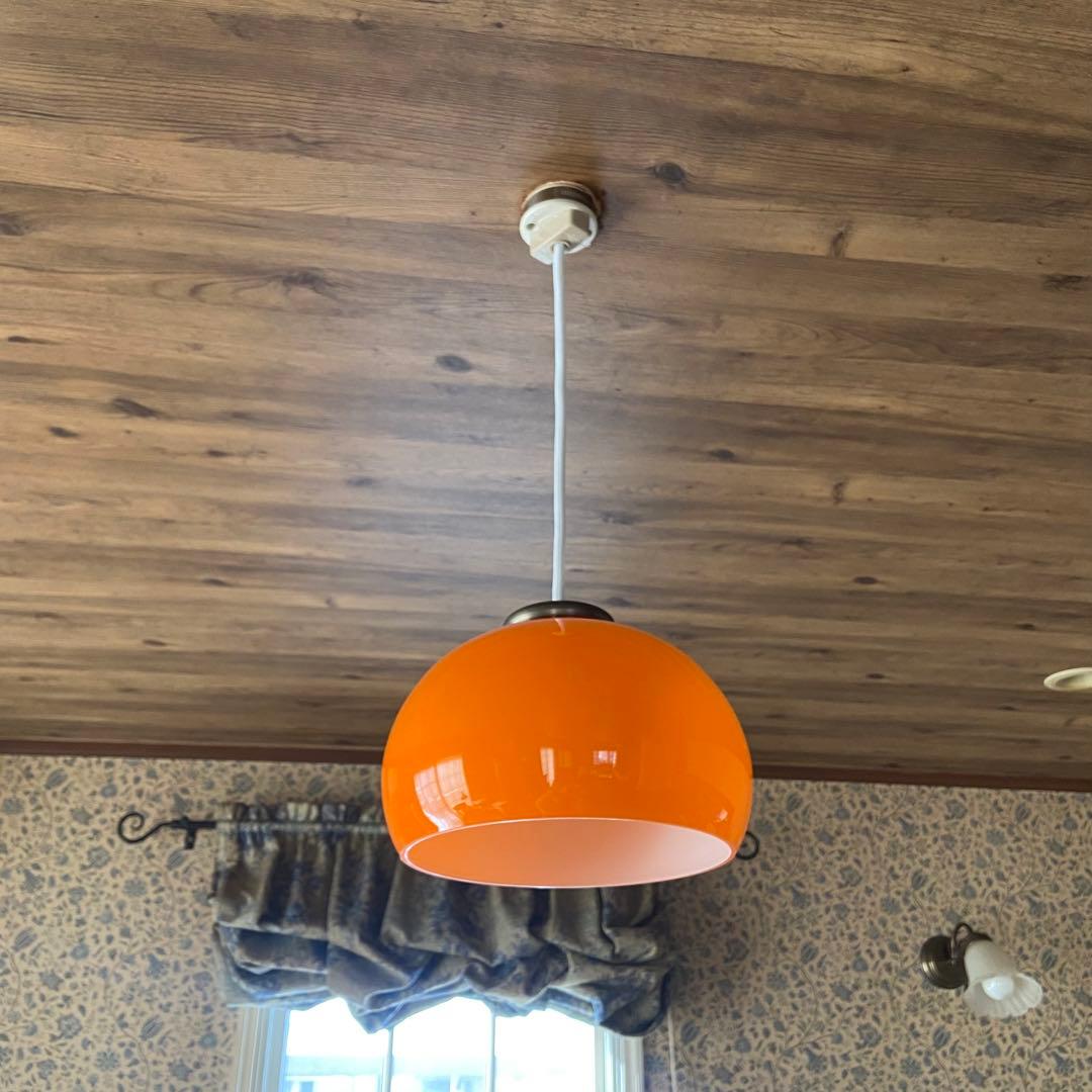 昭和レトロ　天井照明　ペンダントライト　当時物　レトロポップ