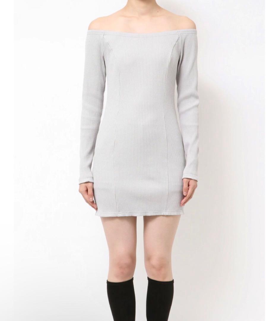 新品未使用 EATME フェイクファー オフショル ミニワンピース ブラック