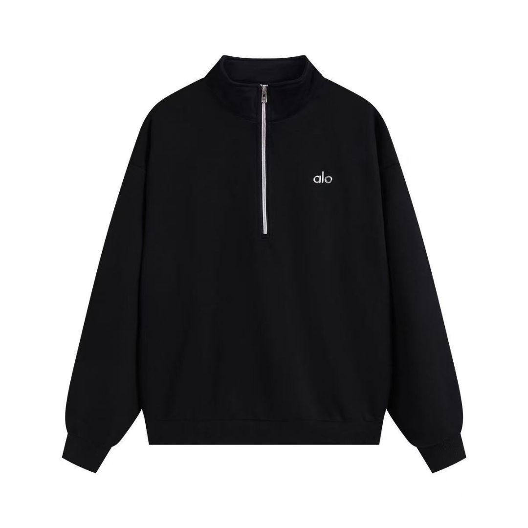 ALO YOGA ジップアップ トレーナー　スウェットブラック L