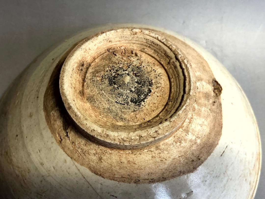 茶碗■白釉古陶粉引茶碗 江戸期抹茶碗 広口 古玩 唐物 古美術 時代物 骨董品■