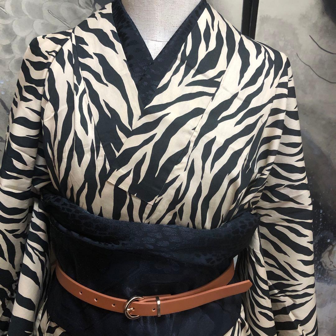 ☆タイムセール☆カッコいいと思う＊ベージュ￼ゼブラ浴衣セット￼