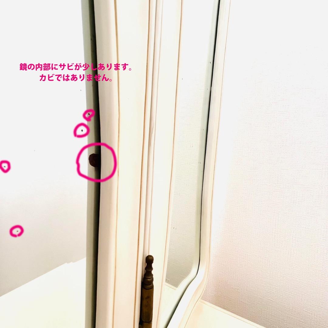 ドレッサー　椅子セット　アンティーク調　三面鏡　ヨーロピアン　猫脚家具　ホワイト