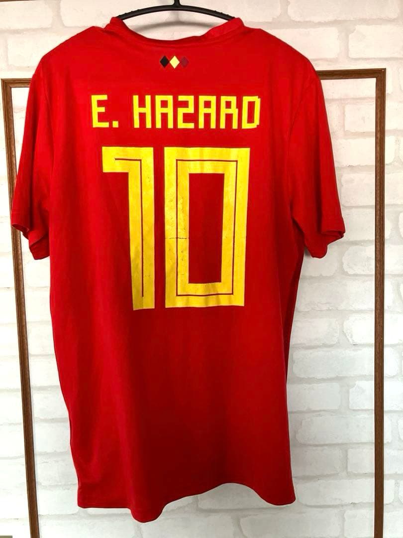 adidas ベルギー代表　アザール　サッカーシャツ XL レッド 10番