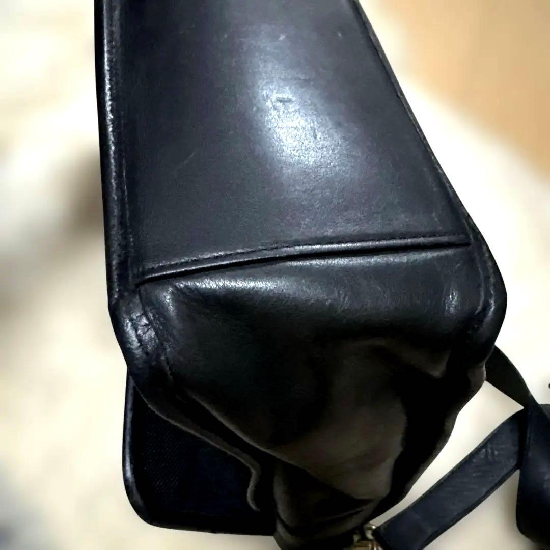 コーチold coachブラックレザービジネスバッグ　40×29×10 大きめ