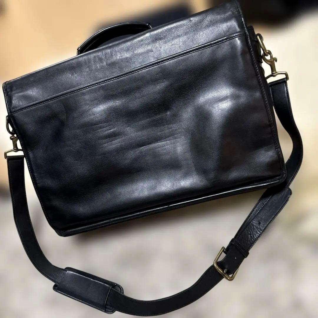 コーチold coachブラックレザービジネスバッグ　40×29×10 大きめ
