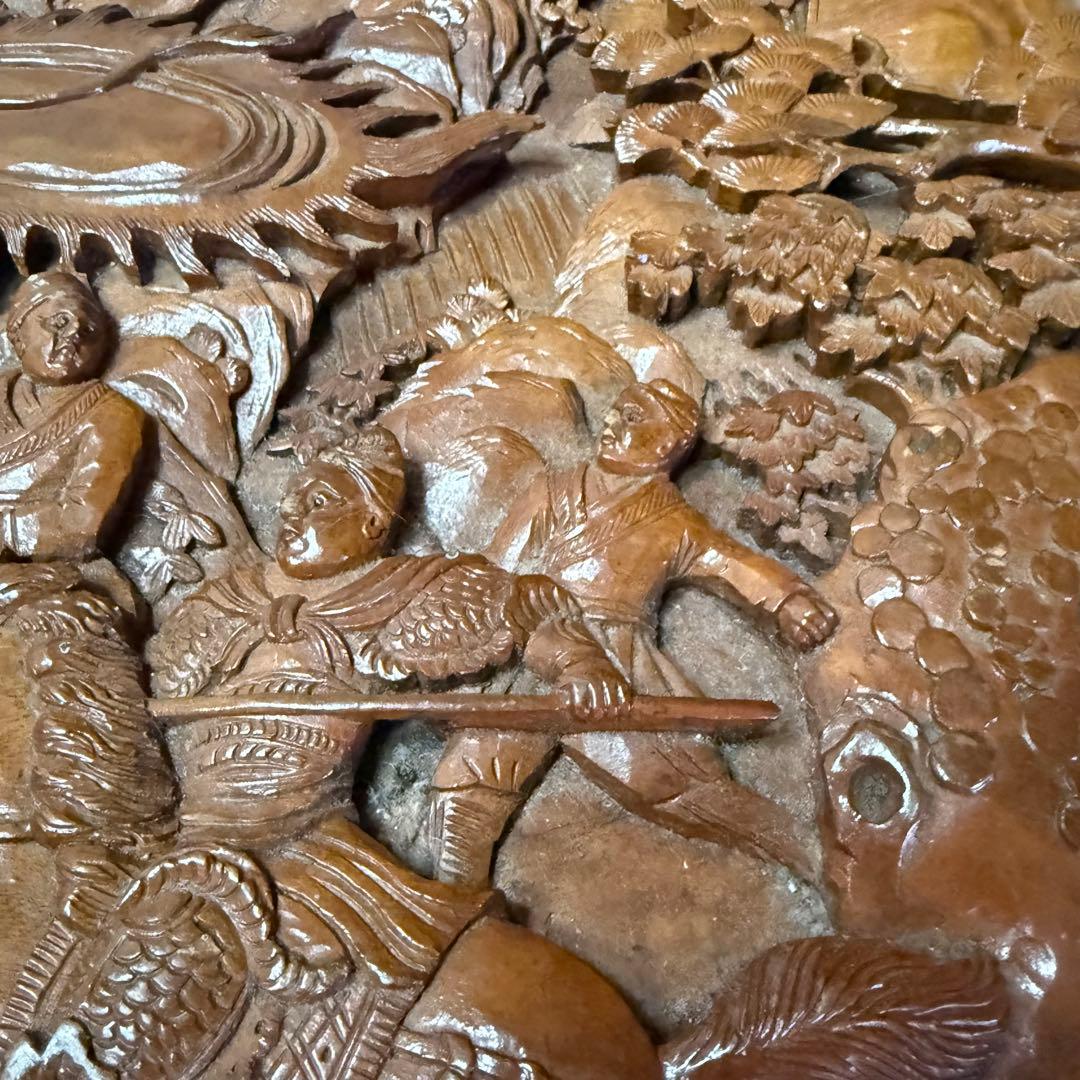 中国美術　アンティーク　木彫り衣装箱　家具　李朝　買取品　ディスプレー