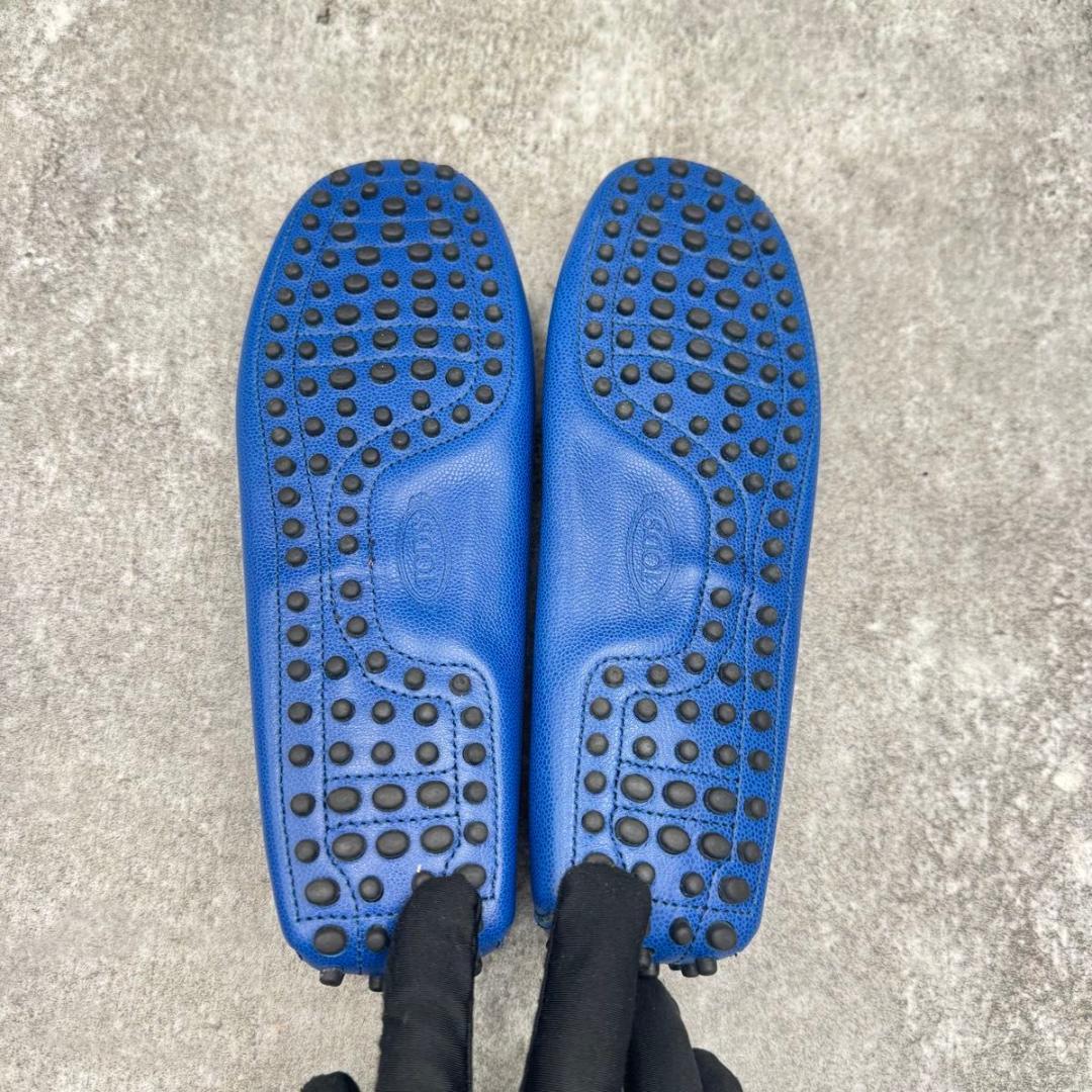 極美品　トッズ ブルー　ゴンミーノ　ドライビングシューズ　モカシン　レザー 本革