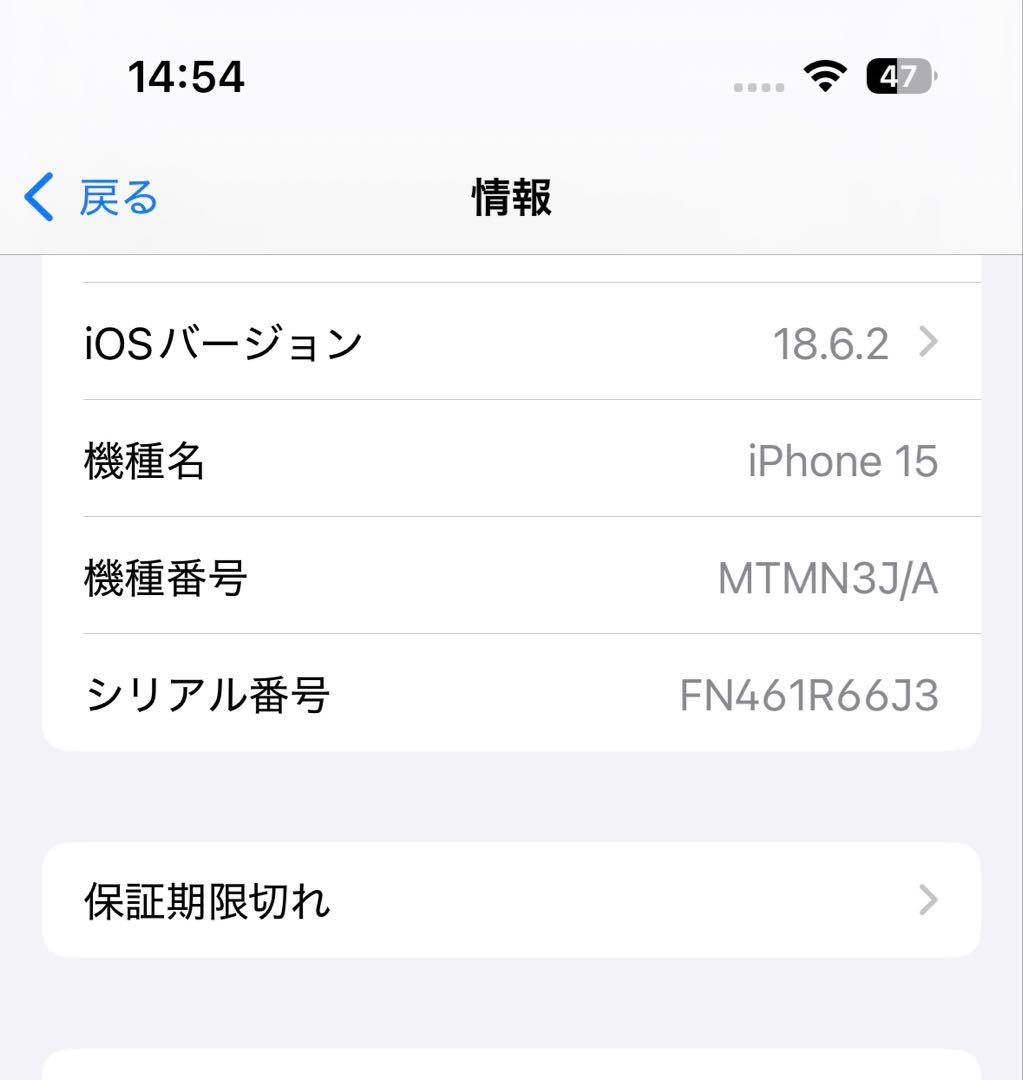 追記有　値下げ【訳有り】Apple iPhone 15 256GB ジャンク