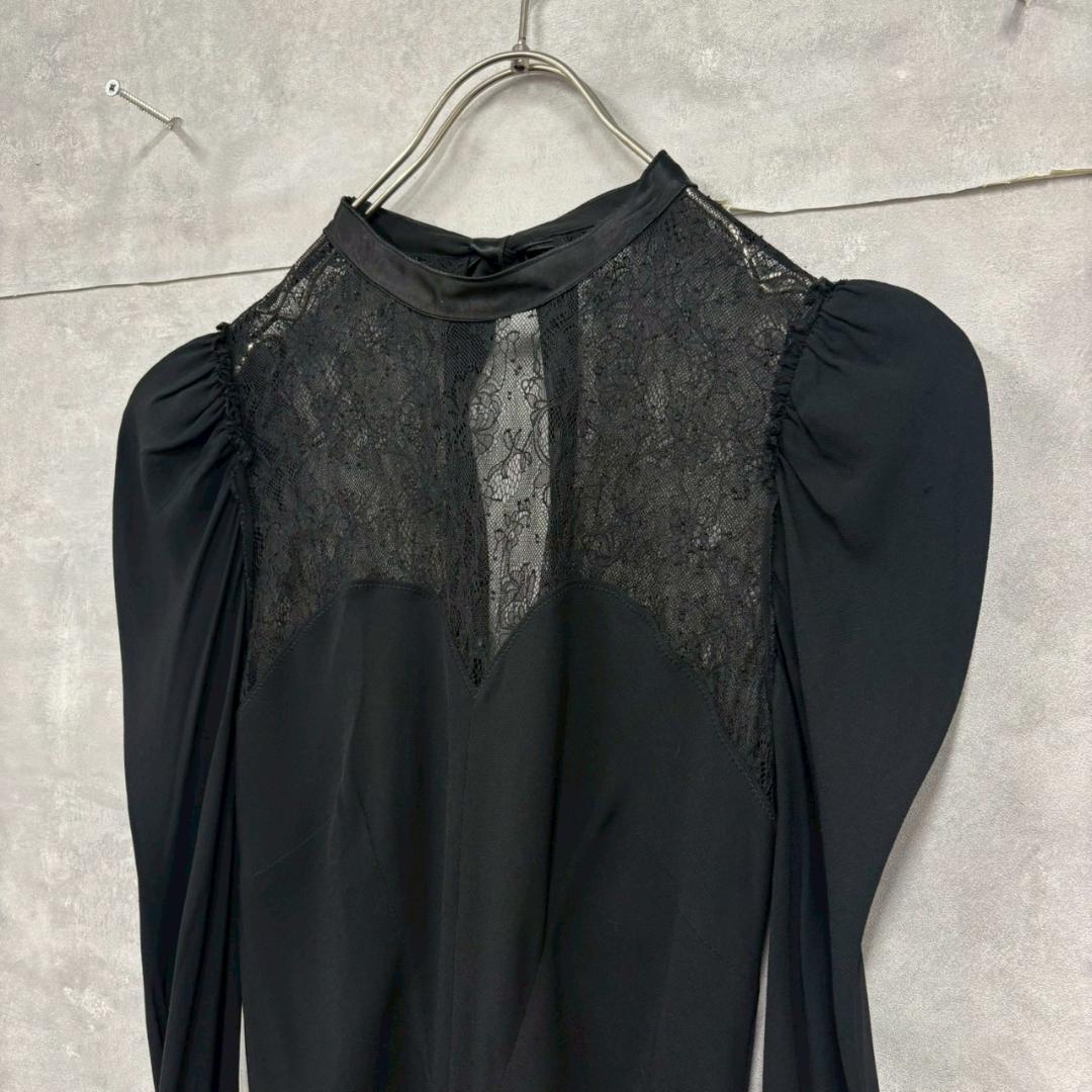 DOLCE & GABBANA レース 襟リボン デザイン ドレス N1842