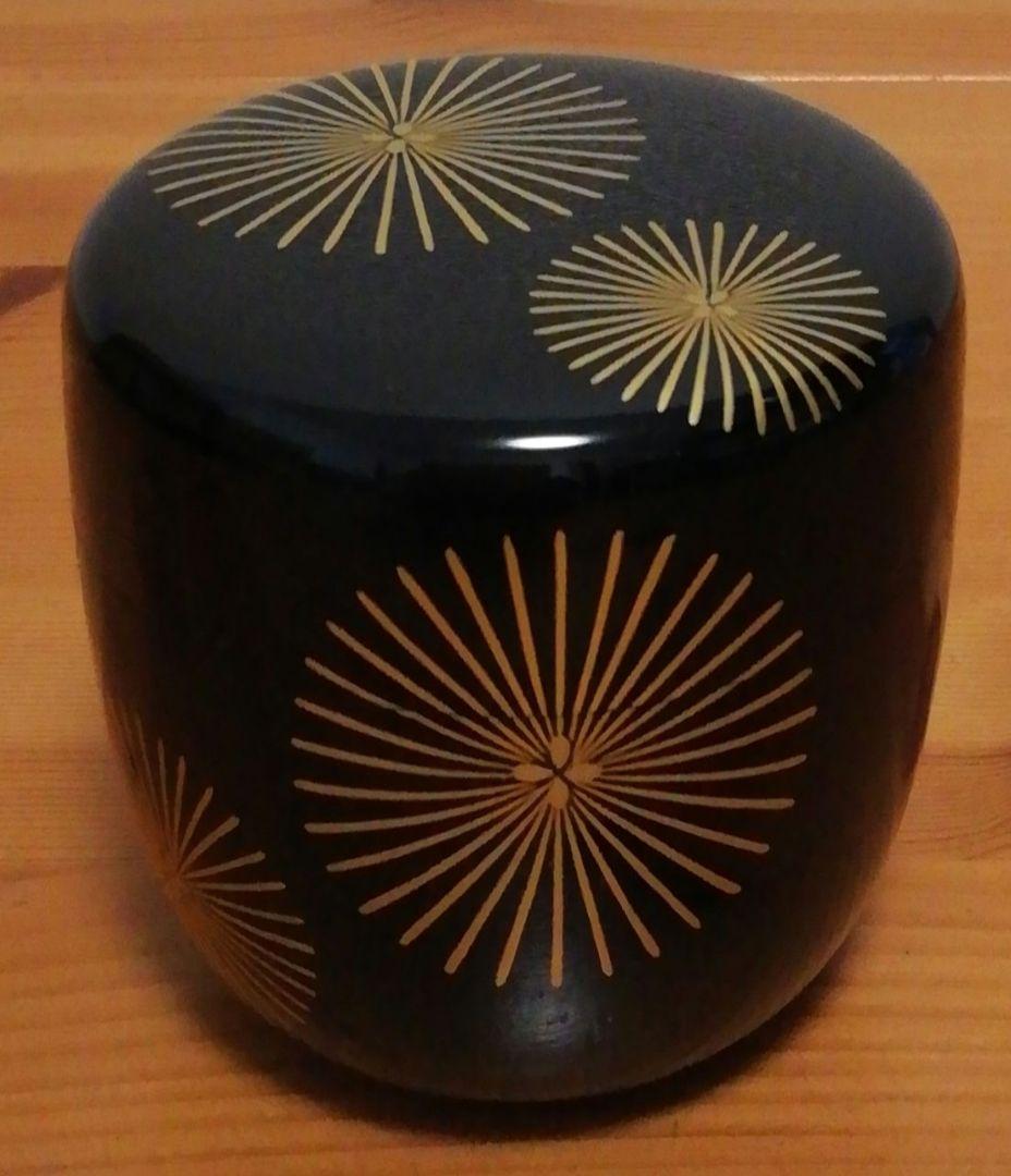 川上閑雪書付　作家物　唐松　蒔絵　棗　共箱　茶道具