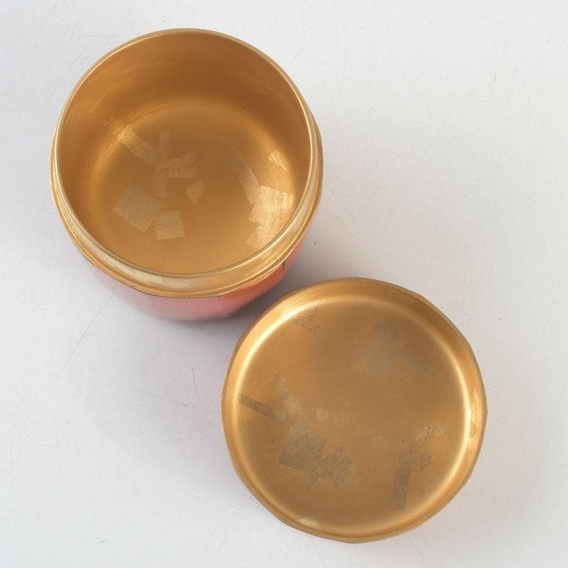 茶道具　村瀬治兵衛作　根來塗　内金溜　棗　共箱　V　9274