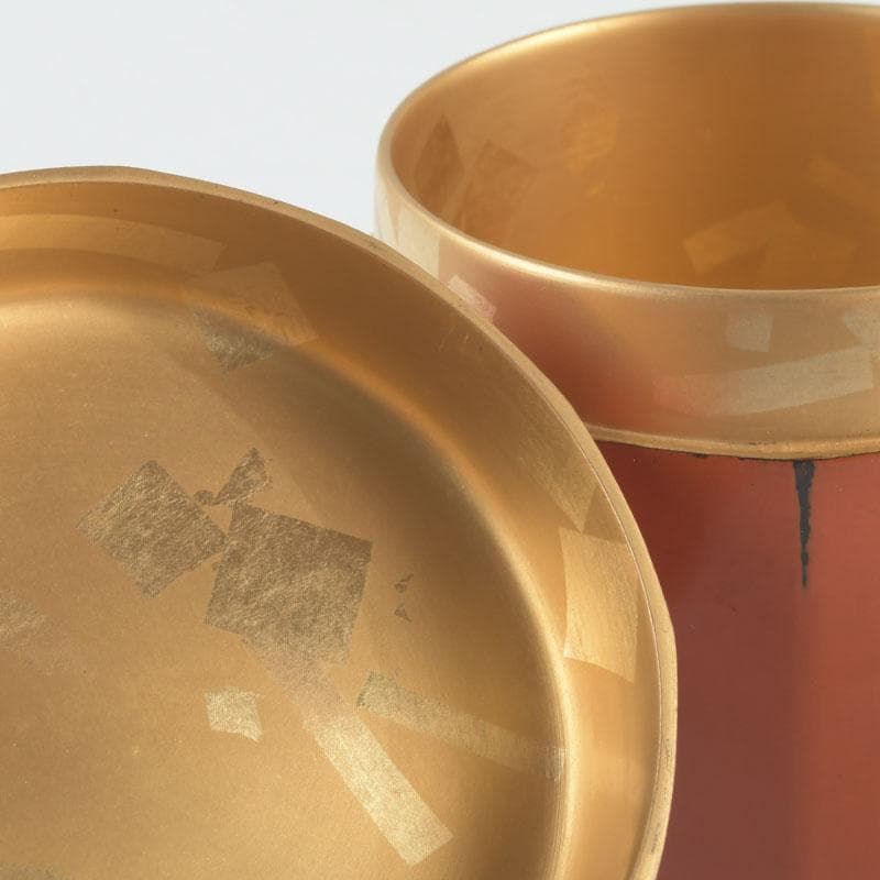 茶道具　村瀬治兵衛作　根來塗　内金溜　棗　共箱　V　9274