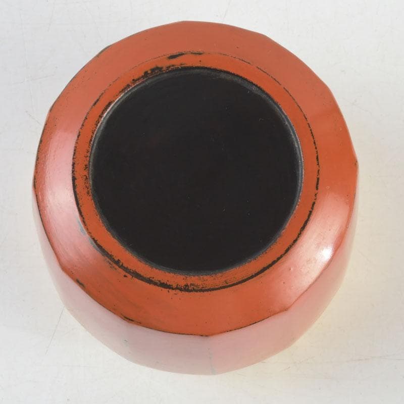 茶道具　村瀬治兵衛作　根來塗　内金溜　棗　共箱　V　9274