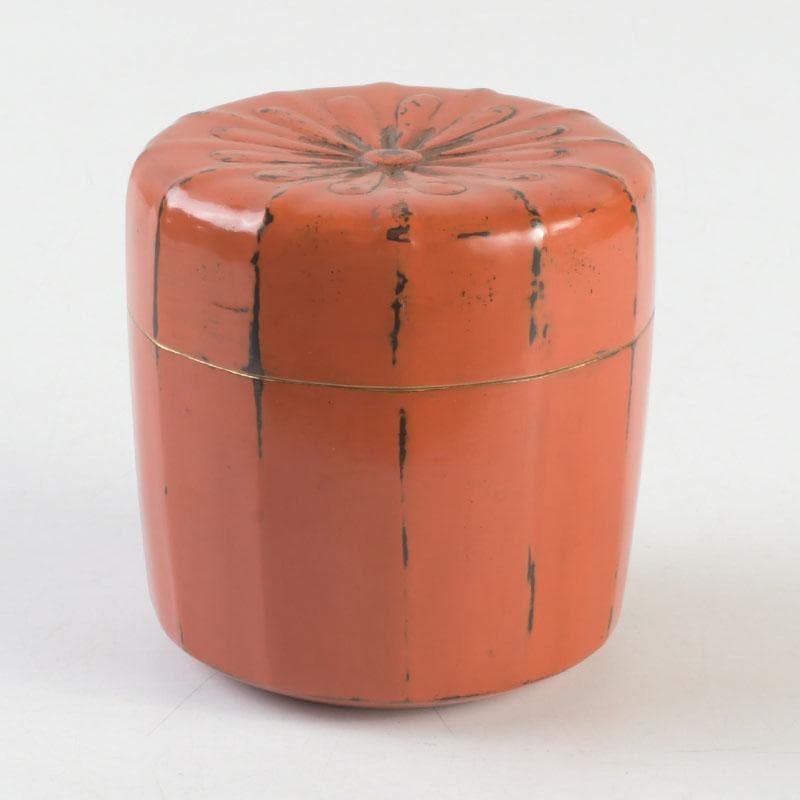 茶道具　村瀬治兵衛作　根來塗　内金溜　棗　共箱　V　9274