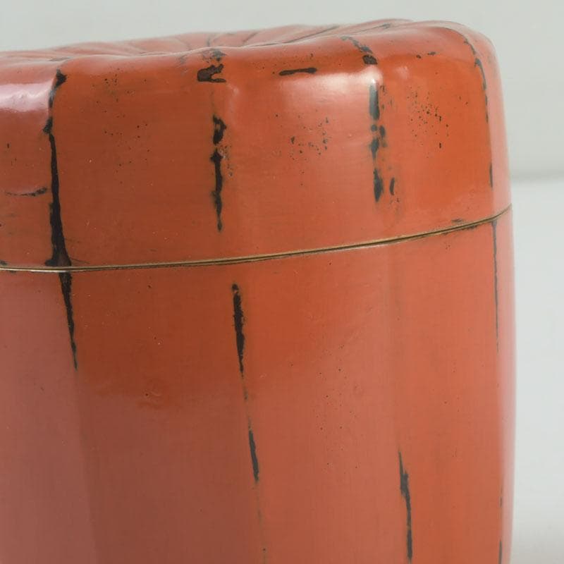 茶道具　村瀬治兵衛作　根來塗　内金溜　棗　共箱　V　9274