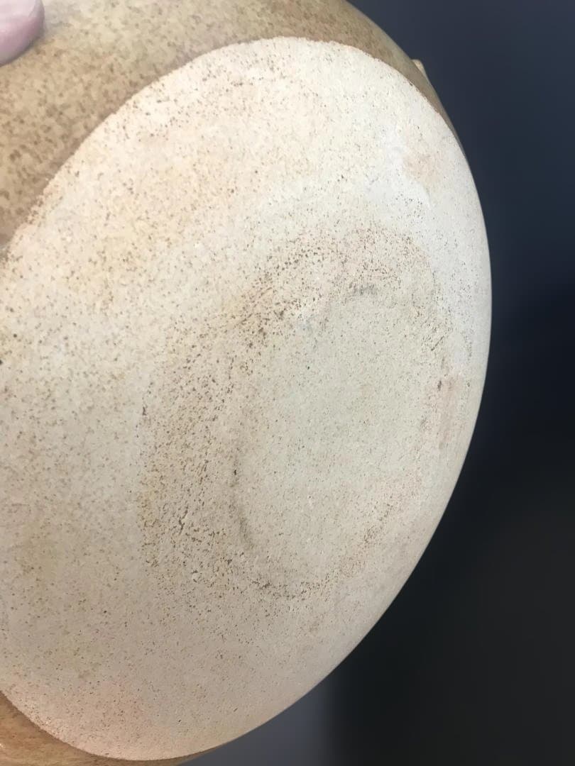 陶器製丸型陶板　直火OK　 直径約40ｃｍ　持ち手付き　新品未使用