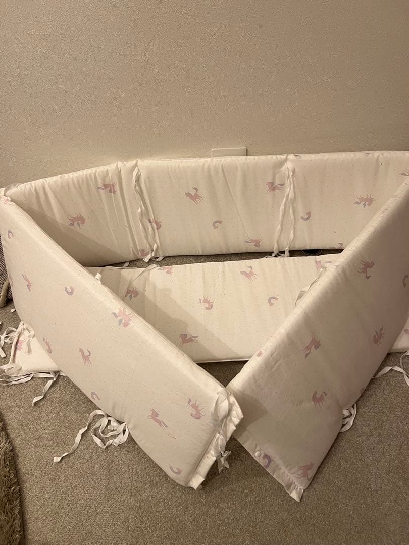 木製ベビーベッド 70x120cm 寝具セット