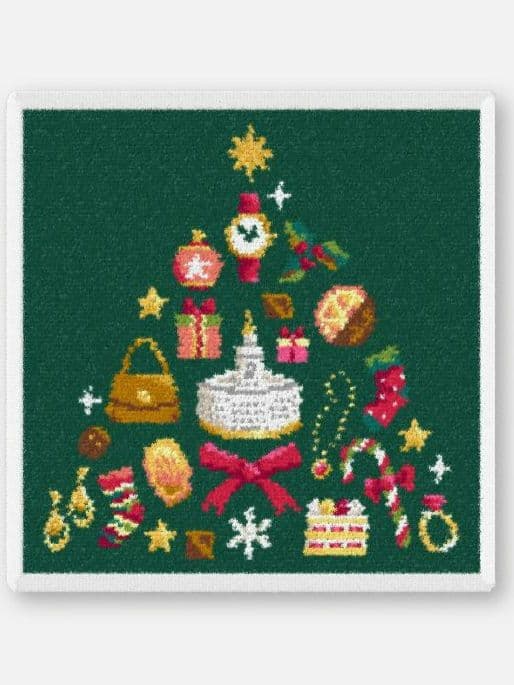 和光限定 フェイラー　別注　ハンカチ　クリスマス　グリーン　同色2枚セット