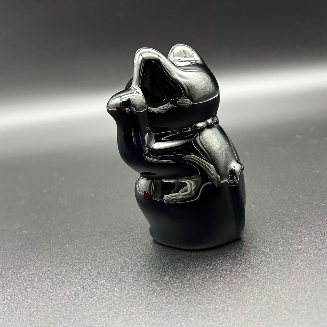 【新品・未使用】Baccarat　招き猫　ミッドナイト　ブルー　ネイビー　置物