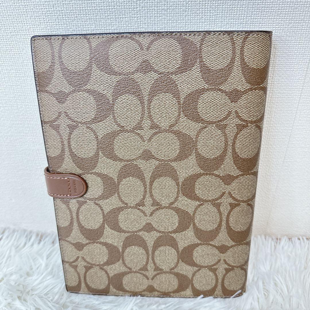 未使用品 COACH シグネチャー柄手帳カバー A5サイズ スパイラルノート付き