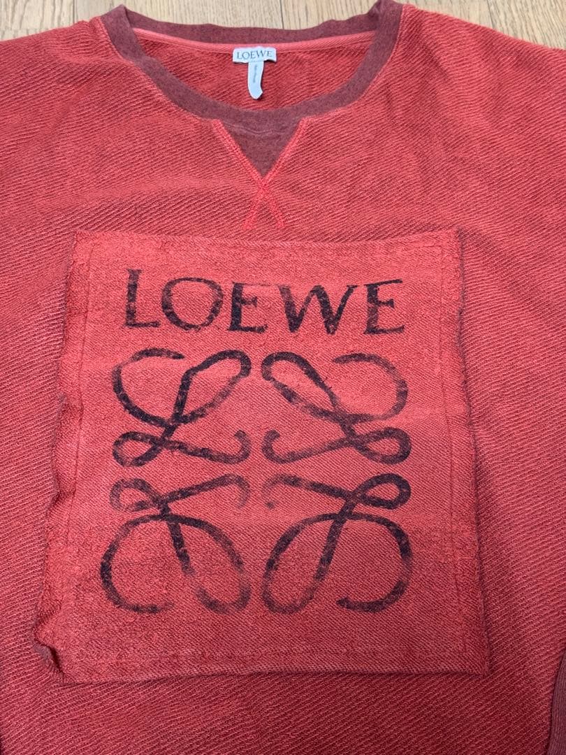 LOEWE ロエベ アナグラム ロゴ ロングスリーブ　スウェット　ダメージ加工