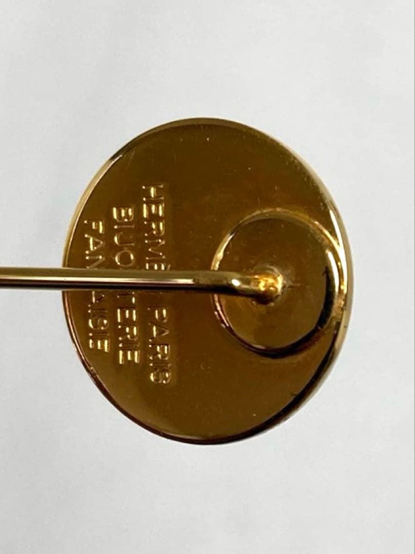 良品　HERMES エルメス　セリエ　ピンブローチ　ピンバッチ　ゴールド　箱付き