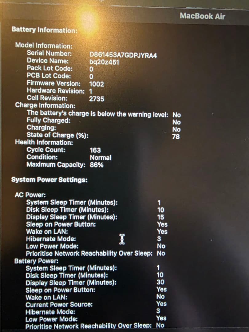 【美品】Macbook Air M1 2020 256gb