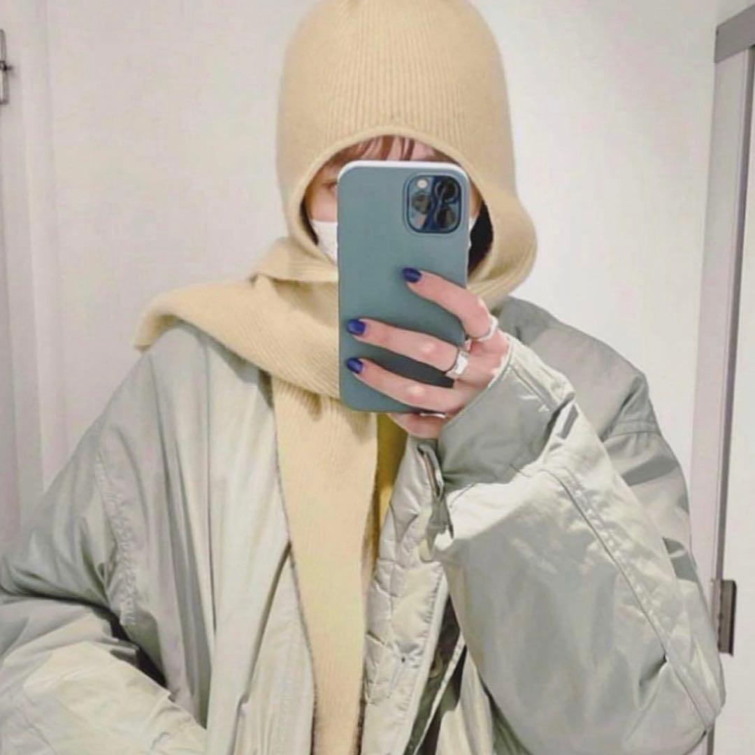 BATONER　6CASHMERE FOX バラクラバ グリーン　カシミヤ