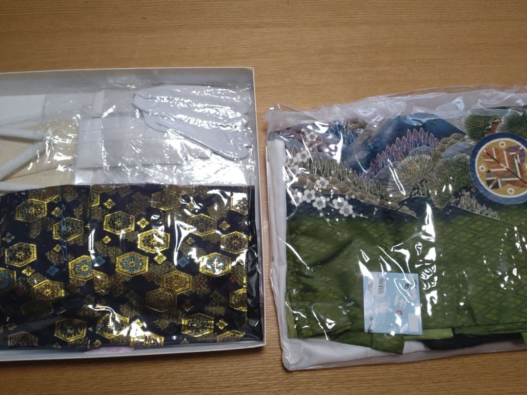 七五三　袴セット　男の子　緑　13点セット