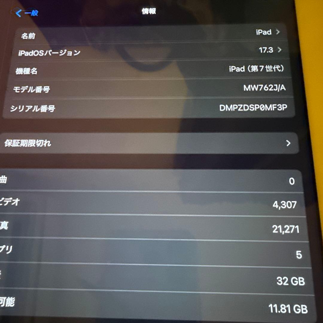 iPad第７世代　32GB 動作確認済み
