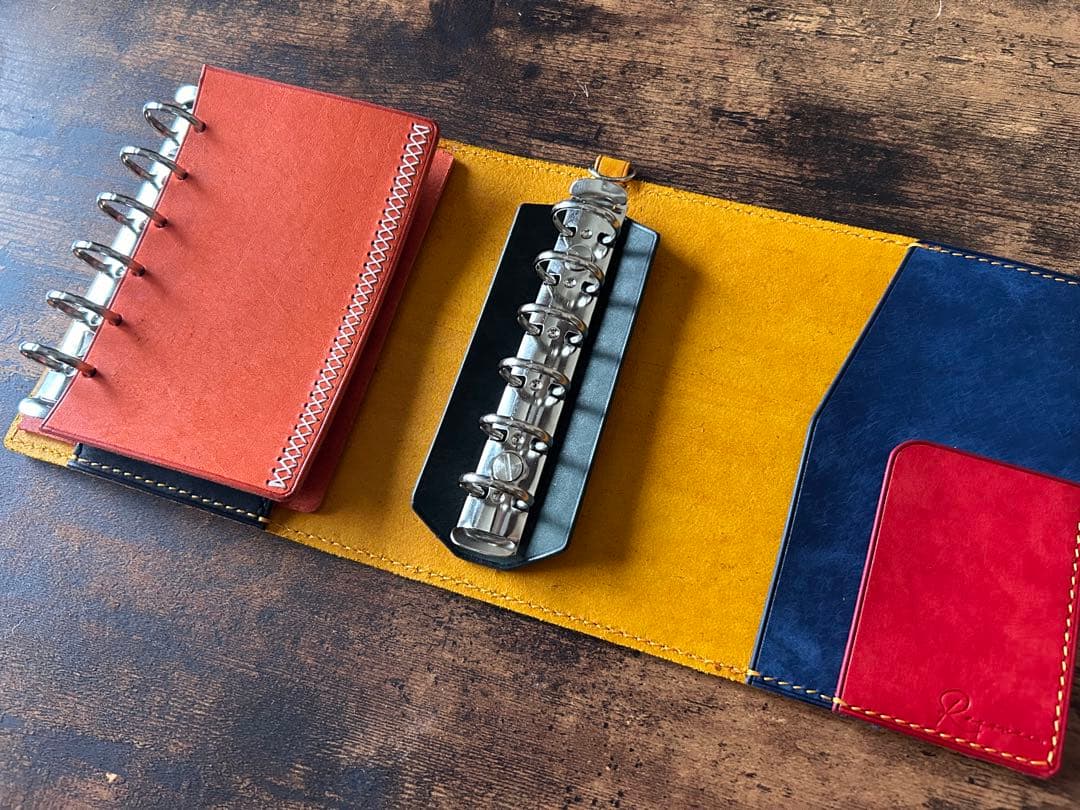 ミニ6サイズ　システム手帳　イタリアンレザー　ハンドメイド