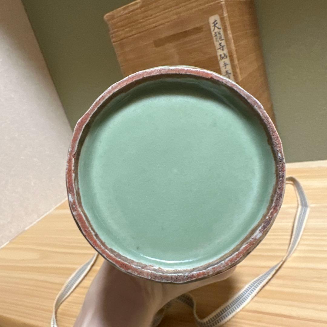 古美術 青磁花瓶 明代 龍泉窯　梅子青色