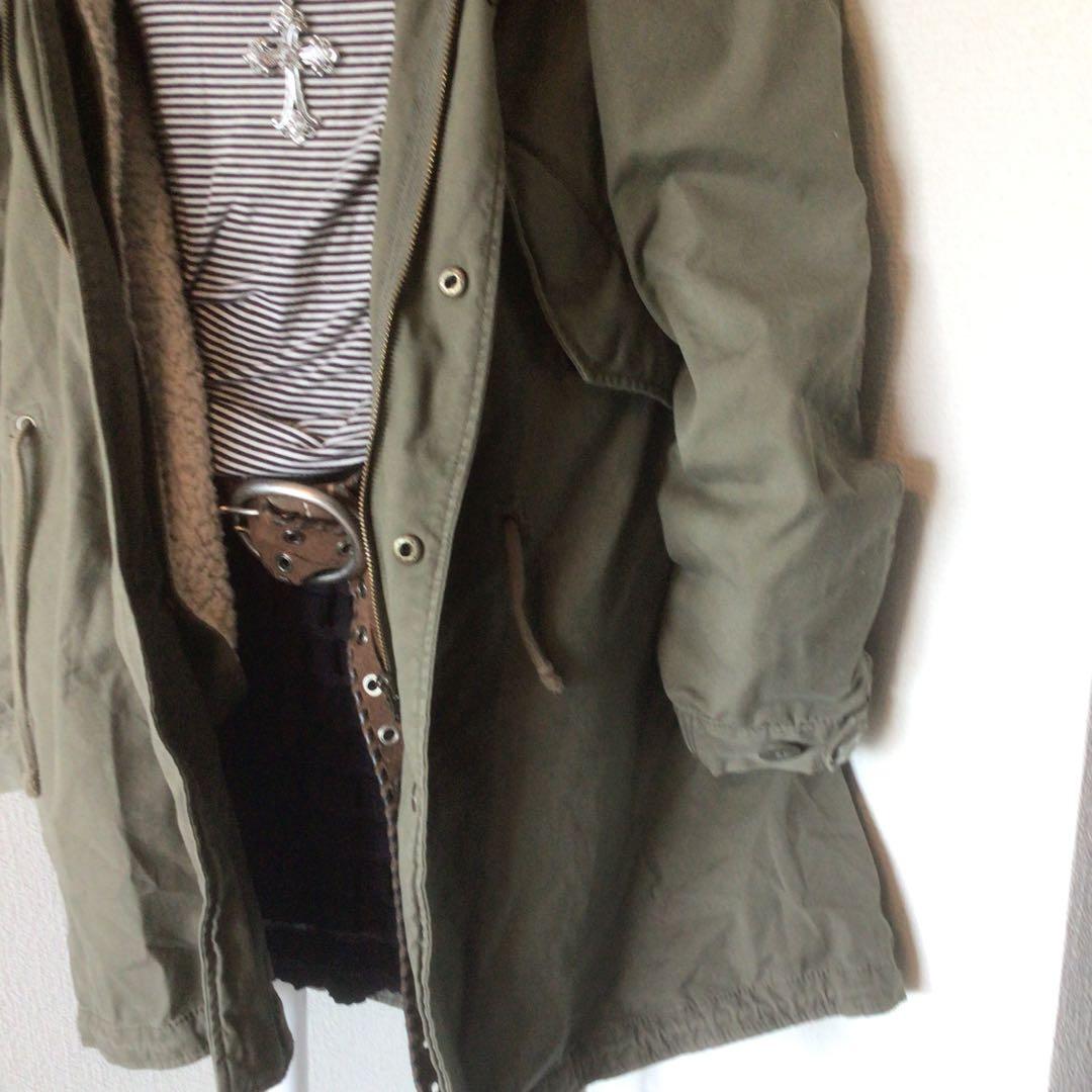 y2k 00s archive グランジフェアリー　ファー付コート　森ガール