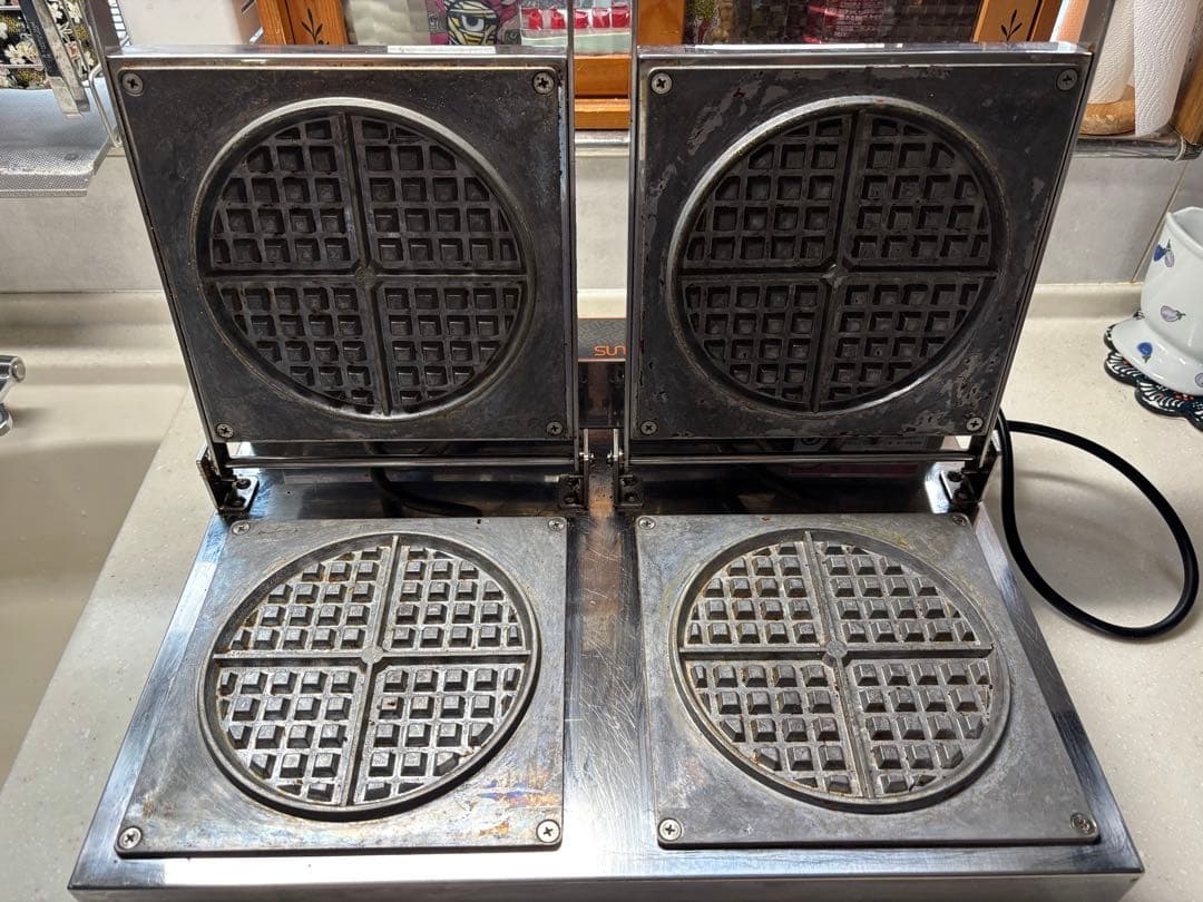 サンテック ホットサンドメーカー 型式 PC-20 ダブルワッフルプレート付き