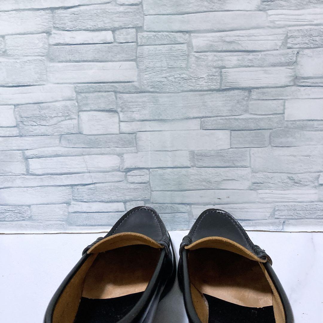 美品 REGAL リーガル ローファー 本革 レザー ブラック 黒 25