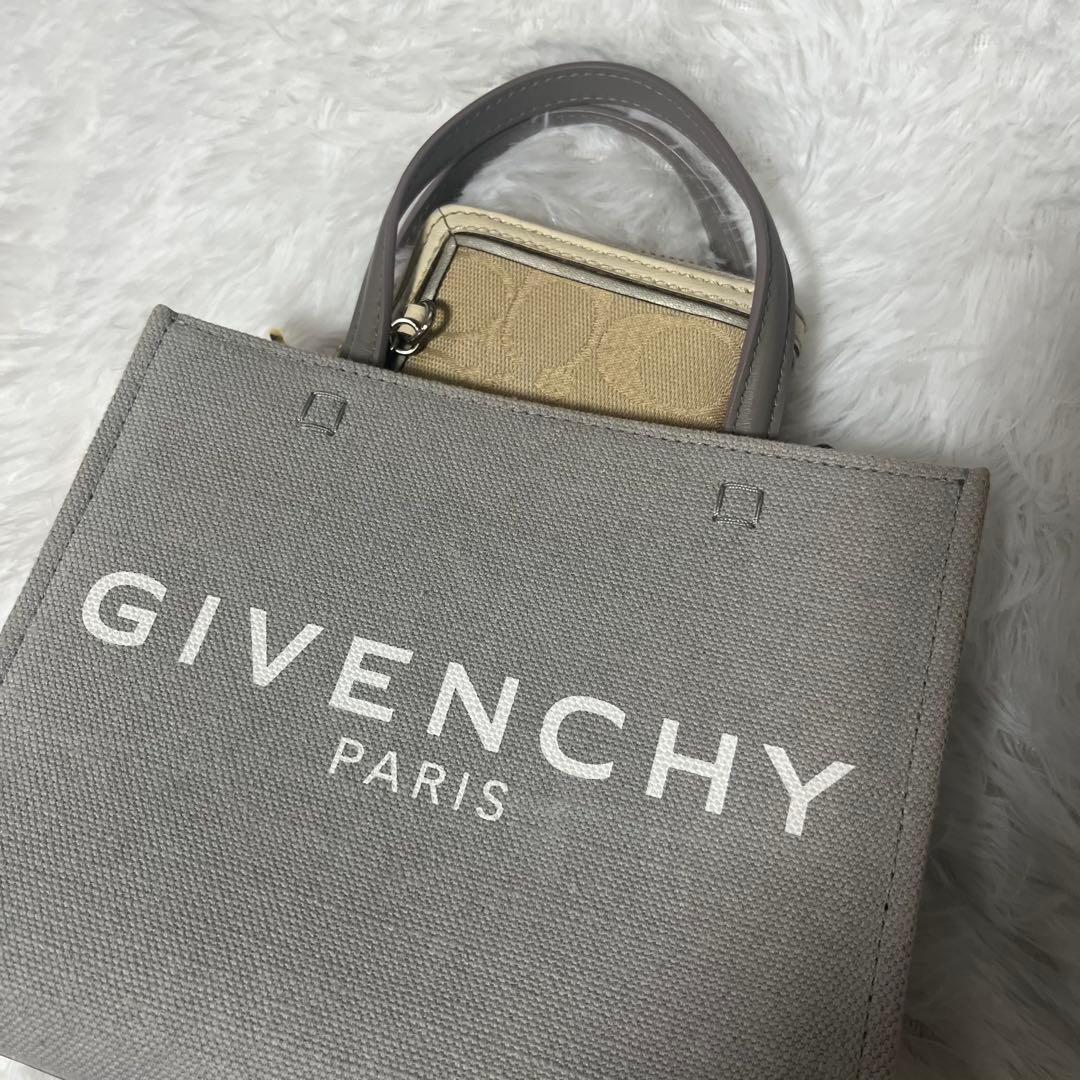 極美品 GIVENCHY ミニトートバッグ ショルダーバッグ グレー×ピンク