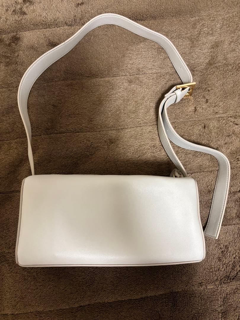 SALON adam et rope' グレーレザーボックスショルダーバッグ