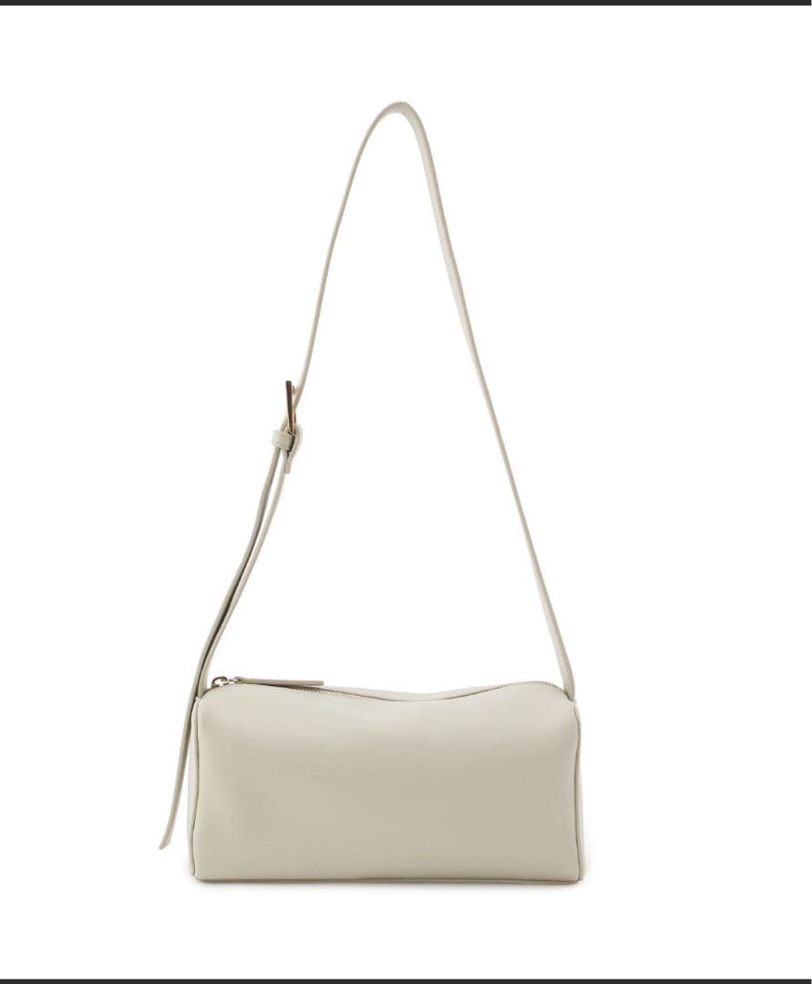 SALON adam et rope' グレーレザーボックスショルダーバッグ