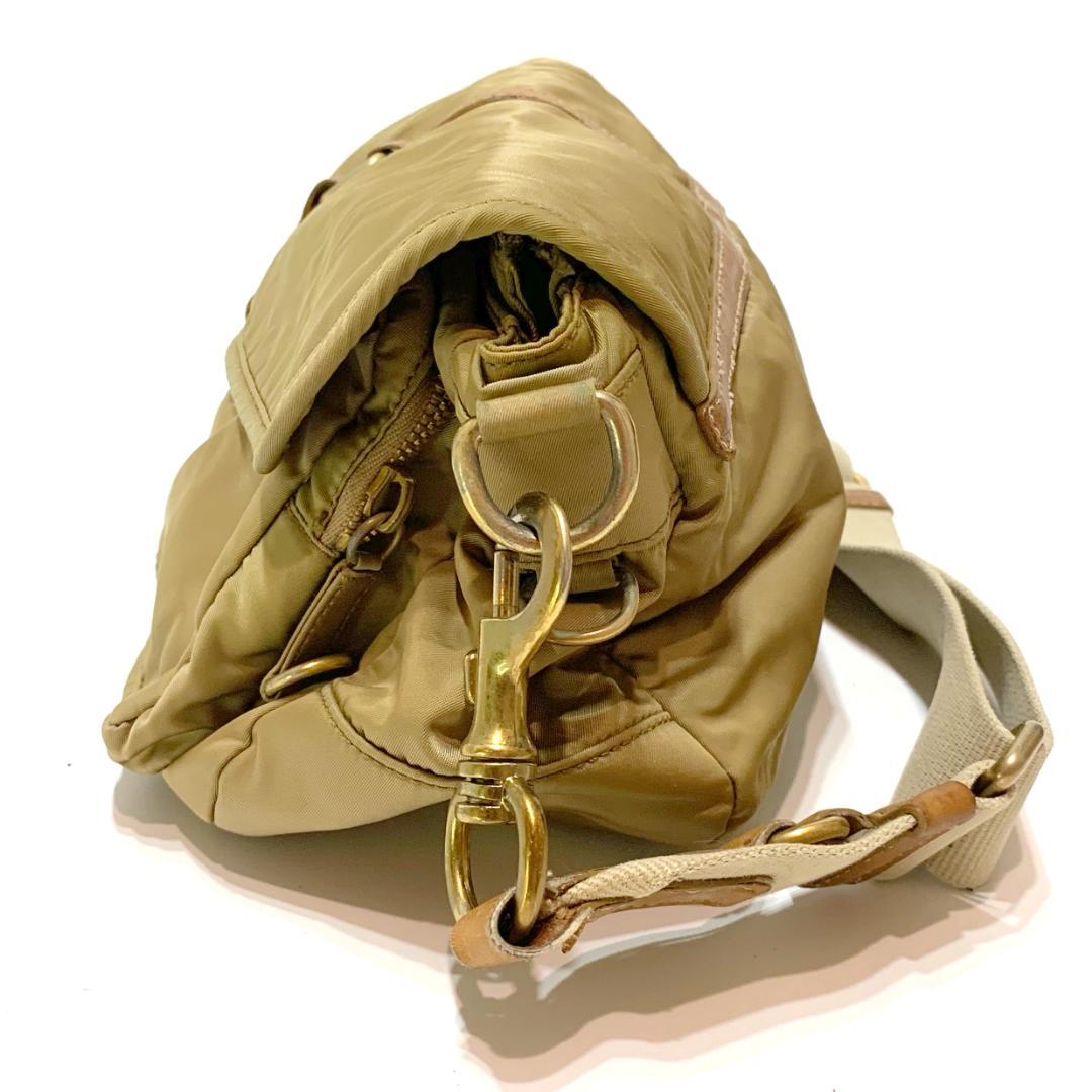 miu miu 90s アーカイブ ショルダーバッグ ナイロン カーキ系 y2k