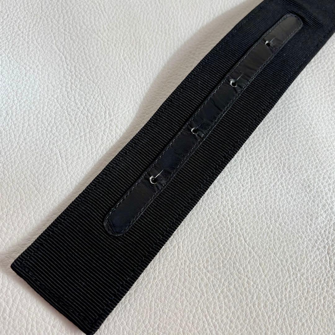 【美品】【フェラガモ】ヴァラ リボン ベルト ゴールド金具 黒 ブラック