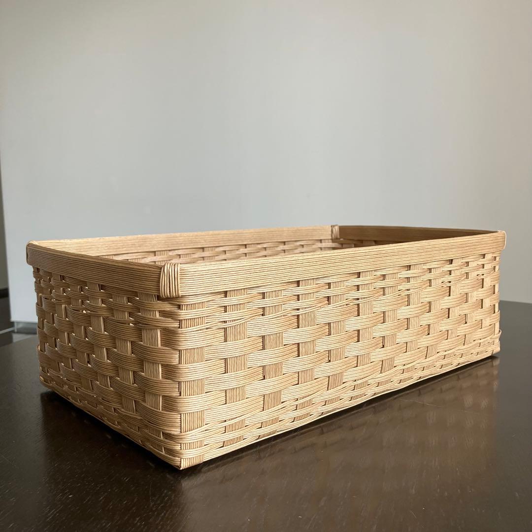 かかのり　エコクラフト　クラフトテープ　ボックス型のかご&鍋敷き