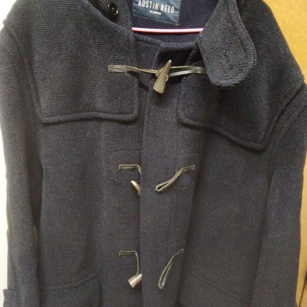 ★【ムーアブルック生地】英国製 オースチンリード 黒 ダッフルコート サイズL