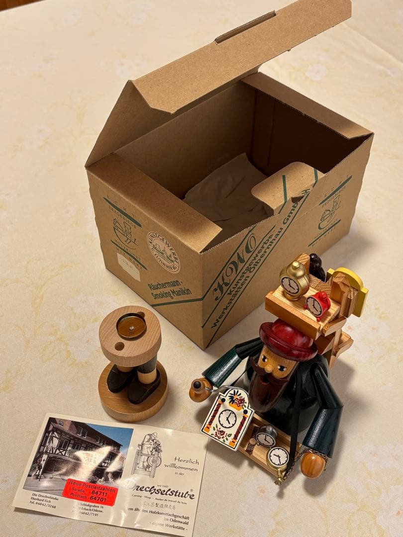 ドイツ製　木工芸品　煙出し人形（パイプ人形）