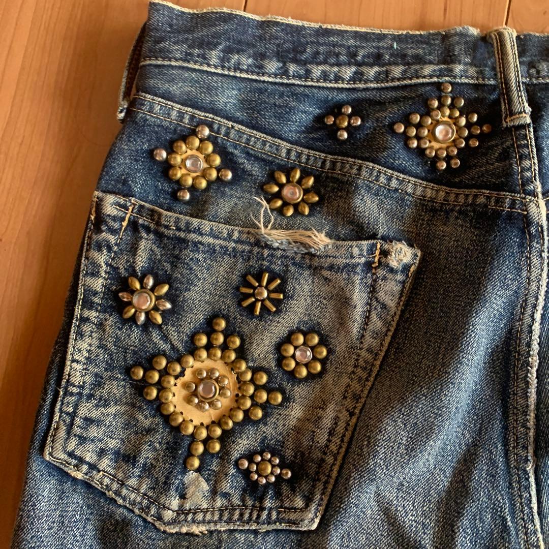 レアKAPITALスタッズ　リメイクジーンズ